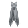 thumbnail image 4 of Kezqiaxn Vacation Dresses for Women Fashion Lace Spliced Sleeveless Crew Neck Flowy Dress Casual Sundress Summer Clothes, 4 of 6