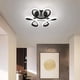 thumbnail image 4 of Luces de techo LED modernas con forma creativa para porche interior, montaje empotrado Luz blanca negra, 4 of 9
