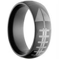 thumbnail image 3 of 8mm Half-Round Black Zirconium Ring with a Lasered Football Design, 3 of 3