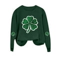 thumbnail image 3 of St Patricks Day Shirt Women Funny Long Sleeve Crewneck Pullover Shamrock Clover Print Shirts Green Party Tops Womens St Patricks Day Sweatshirt, 3 of 4