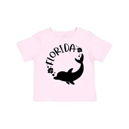 

Inktastic Florida Black Dolphin Silhouette with Seashells Gift Toddler Boy or Toddler Girl T-Shirt