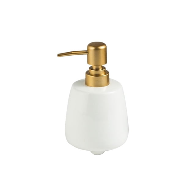 Dispensador de jabón líquido recargable de cerámica de 320 ml con bomba for baño y encimera.