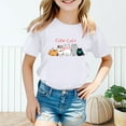 thumbnail image 2 of Toddler Shirts Kid Leisure Graphic Round Neck Short Sleeve Tee Summer Casual Girls' Tops, Tees White 9 Years-10 Years, 2 of 5