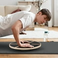 thumbnail image 3 of YEXJ Wooden Wobble Balance Board with 360 Rotation for Stability Training, Versatile Home Gym Exercise Balance Stability Trainer with Non-Slip Surface, 15.5" Diameter, 3 of 9