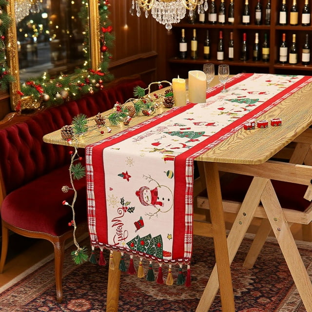 Christmas Table Flag, Rectangular Tablecloth, Fabric, Vibrant Design, for Holiday Events, Decorative Covering, Indoor Outdoor Use, 60x80 Inches, Elegant Aesthetic, Wedding Party Supplies, Ihhxbz