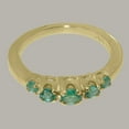 thumbnail image 5 of LBG British Made 18k Yellow Gold Genuine Natural Emerald Womens band Ring - 33 size options - Size 5.5, 5 of 6