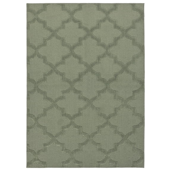 Garland Rug Quatro Polypropylene Sage Indoor Area Rug, 5' x 7'