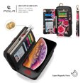 thumbnail image 6 of for iPhone XS / X Case with Wrist Strap, Detachable Wallet [Compatible with Magsafe] RFID Blocking Card Holder Slots Magnetic PU Leather Zipper Purse Cover with Ring Hook for Women,Black, 6 of 14