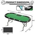 thumbnail image 3 of CazToi Table de Poker Ovale de 81,5 Pouces avec 9 Porte-Gobelets en Acier Inoxydable Table de Blackjack Table de Jeu Pliable, 3 of 10