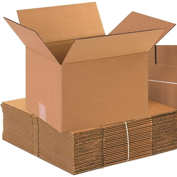 Moving Boxes Medium 12"L x 10"W x 8"H, 25-Pack | Corrugated Cardboard Box for Packing, Shipping and Storage