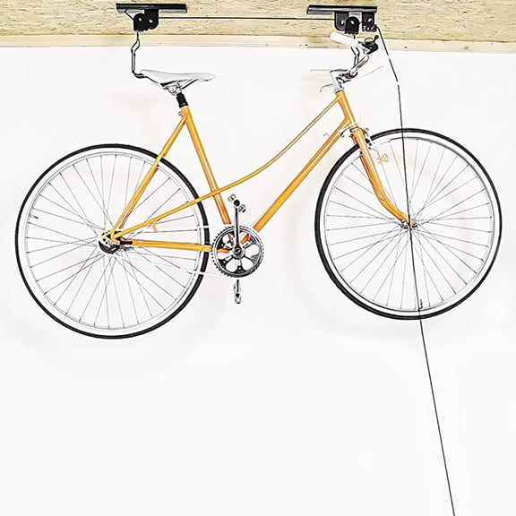 Amosfun 1Set Indoor Black Bike Ceiling Rack Hoist Ceiling Mount for Space Saving Storage
