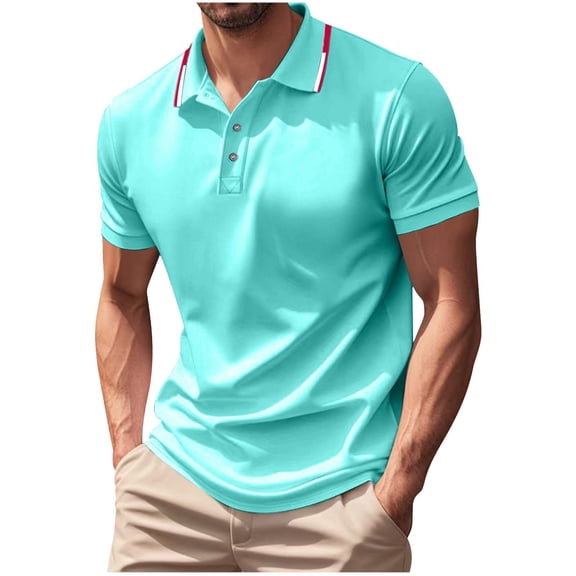 BSDJILFG Golf Shirts for Men Summer Mesh Gym Shirts Lightweight Short Sleeve Button Up Collared Work Top for Teacher