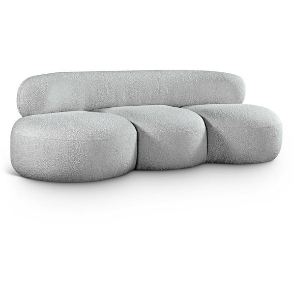 Meridian Furniture Venti Grey Boucle Fabric Sofa