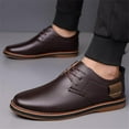 thumbnail image 5 of Men's Casual Loafers Business Leather Office Comfortable Wear Walking Handmade Design Simple Work Shoes Brown 12.5 US, 5 of 7