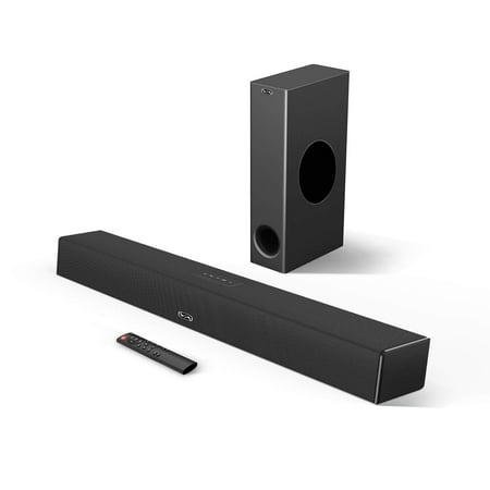 BESTISAN S7021 28 150 W 2.1 Channel Sound Bar with Wired Subwoofer BT 5.0 Version 110dB Sound Pressure Level 3 Equalizer Mode Bass Adjustable Wall Mountable Deep Bass Home