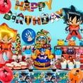 thumbnail image 2 of Dragon Ball Party Supplies, 111pcs Anime Birthday Decorations & Tableware - Blue Plates Tablecloth Balloon Banner Etc Cartoon Theme Party Supplies, 2 of 6