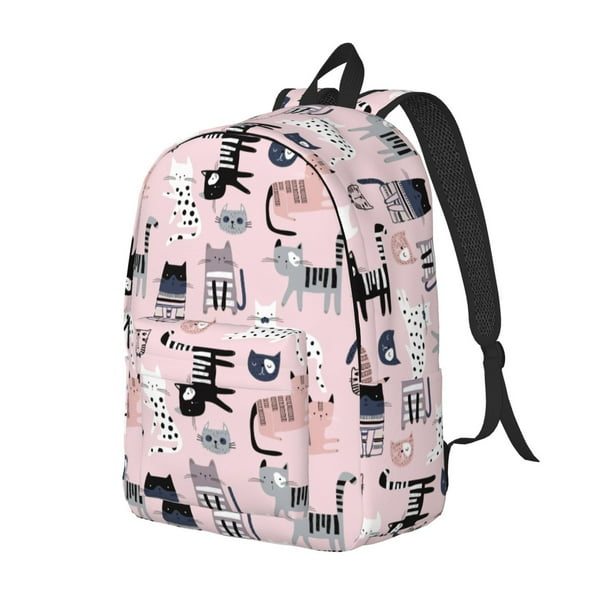 Easygdp Cat Mochila de Lona Resistente para Laptop, Compatible con Laptops de 15 a 17 pulgadas, Ideal para Escuela, Trabajo y Viajes-Medium