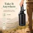 thumbnail image 3 of TINANA 64 oz Half Gallon Insulated Water Bottle with 3 Lids, Stainless Steel Wide Mouth Jug with Paracord Handle, Black, 3 of 6