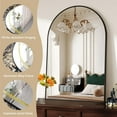 thumbnail image 5 of 26"×38" Arched Bathroom Mirror with Black Aluminum Frame for Versatile Use, Wall Mounted Mirror, 5 of 8