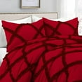 thumbnail image 2 of D.N.G. BEDDINGS 5 Piece Luxury Two Tone Diamond Ruffle Pattern Comforter Set Premium Super Soft, All Season 800 Thread Count, 100% Egyptian Cotton, Full/Queen Size Burgundy/Red Solid Color, 2 of 4