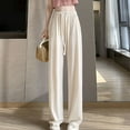 thumbnail image 2 of Jewelreauty Wide Leg Pants for Women Drawstring High Waisted Stretchy Casual Loose Long Trousers 2025, 2 of 6