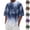 Blue, variant on HAJWOH Men's Graphic Crewneck Tshirt Short Sleeve Gradient Color Casual Beach Tees