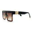 thumbnail image 6 of Squared Mobster Mafia Oversize Rectangular Sunglasses Black Tortoise - Brown, 6 of 8