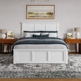 thumbnail image 2 of Charlotte Queen Wood Low Profile Platform Bed with Matching Footboard in White, 2 of 13