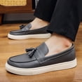 thumbnail image 3 of Wensltd Men Shoes Spring Fall Low Top Loafers with Tassel Detail Soft Sole Shoes for Summer Casual Wear Comfort Fit Gray, 3 of 9