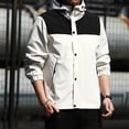 thumbnail image 4 of Maoxin Mens Jacket Men's Casual Loose Fitting Long Sleeved Zippered Hooded Jacket Jacket Coats , Khaki , 4XL, 4 of 5
