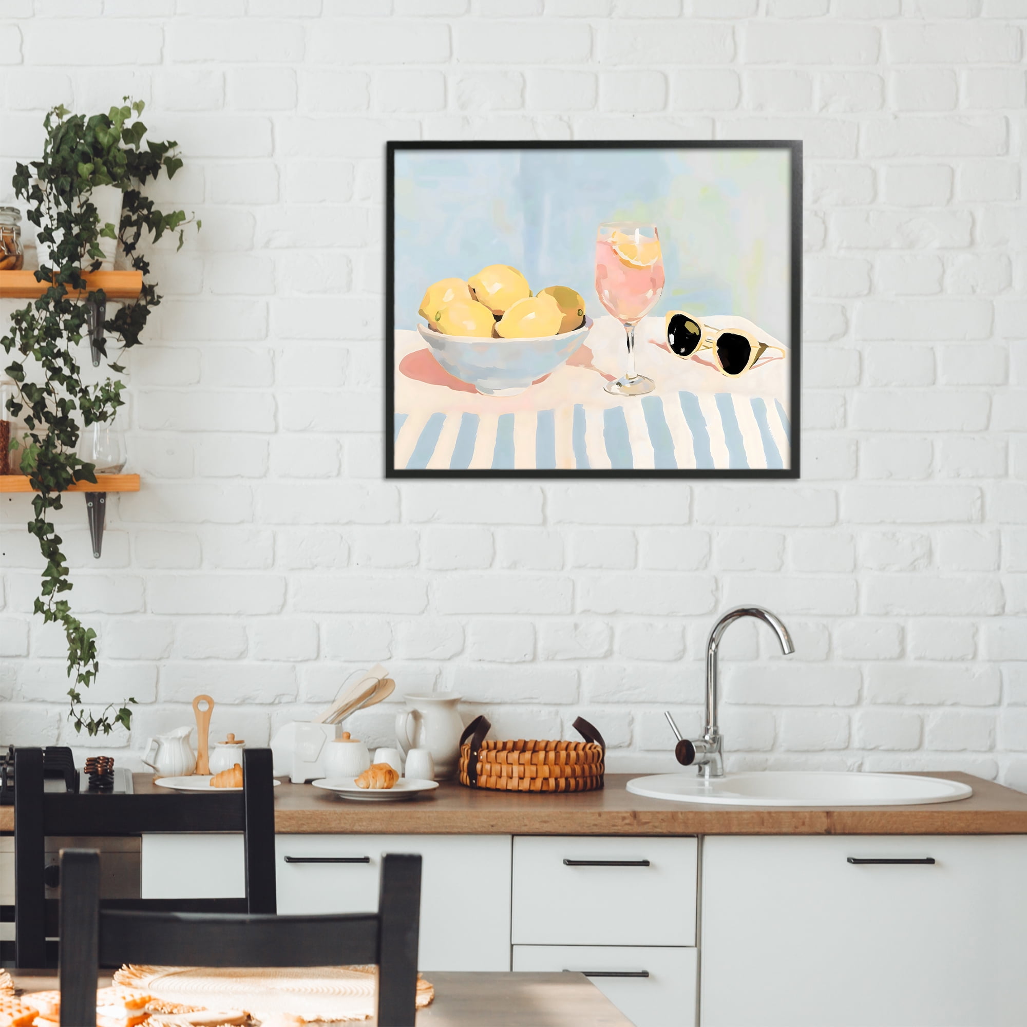Stupell Industries Aperol & Summer Lemons Black Framed Giclee Art, design by Sisi and Seb
