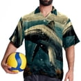 thumbnail image 4 of Whale Men's Casual Hawaiian Button Down Short Sleeve Summer Beach Printed Shirt, 4 of 6