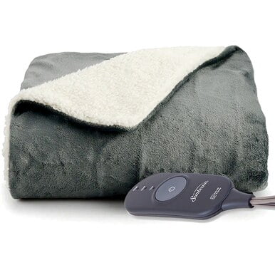 Details about   220V Electric Heated Plush Throw Blanket 59x27.5" w/ Remote Micro Plush Winter 