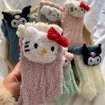 thumbnail image 1 of Sanrio-Calcetines cálidos de terciopelo Coral con personajes de dibujos animados, Hello Kitty Kuromi, muñeca bordada, calcetines versátiles para el hogar, calcetines para dormir, 1 of 5