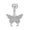 B* steel color, variant on Stainless steel belly button long butterfly belly button ring
