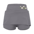 thumbnail image 3 of Women's Summer Skirts Women Mid Rise Culottes With Pockets Athleisure Two Layered Short Skirts Gray 3XL, 3 of 3