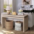 thumbnail image 2 of 60 Inch Farmhouse Console Table with Double Board Suspension,  Accent Table, Wooden Entryway Table, 120 LBS Weight Capacity, for Hallway, Living Room, Antique Nature, 2 of 6