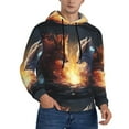thumbnail image 2 of Uemuo Red And White Flame Fox Pattern Men's Hoodie - Casual Pullover Hoodie with Kangaroo Pocket, Stylish Hooded Sweatshirt for Everyday Wear-XX-Large, 2 of 7