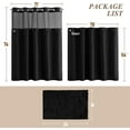 thumbnail image 5 of Zordlmo Easy Hang Fabric Shower Curtain with Snap-in Liner and Bath Rug Set, 72" x 74", Black, 5 of 8