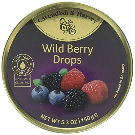 Cavendish And Harvey Candy (3 Pack) Fruit Hard Candy Tin 5.3 Ounces Imported German Candy (Wild Berry Drops)