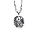 thumbnail image 1 of Collar con colgante de lobo de acero inoxidable de la mitología nórdica vikinga y runa de Odín, joyería para hombre, 1 of 5