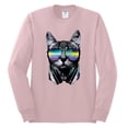 thumbnail image 2 of DJ Kitty Cat with Headphones | Mens Cat Lover Long Sleeve T-Shirt, Light Pink, Medium, 2 of 3