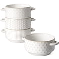 thumbnail image 1 of LE TAUCI Soup Bowls with Handles, 20 oz French Onion Soup Crocks, Stackable Soup Bowl Oven Safe for Chili, Beef Stew, Embossment Ceramic Bowl Set - 5.4 Inch, Set of, 1 of 6