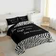 thumbnail image 3 of jejeloiu Inspirational Quote Theme Bedding Comforter Set,Wild Zebra Stripes Twin Comforter Sets,White Black Bedding Set For Girls Boys,Microfiber Bedroom Decor Reversible,2-Piece, 3 of 8