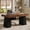 Brown & Black, variant on Tribesigns Wooden Executive Desk, 55-Inch Computer Writing Table with Double Pedestal, Light Brown
