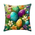 thumbnail image 2 of Uutvery Easter Bunny Print Pillowcase, Machine Washable Polyester Pillow Cover, Fade Resistant Indoor Outdoor Decor, Holiday Home Decor For Sofa Bed Chair, 2 of 7