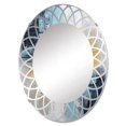 thumbnail image 2 of Designart "composition Frozen Snow III" Abstract Collages Round Wall Mirror - Abstract Oval Mirror, 2 of 4