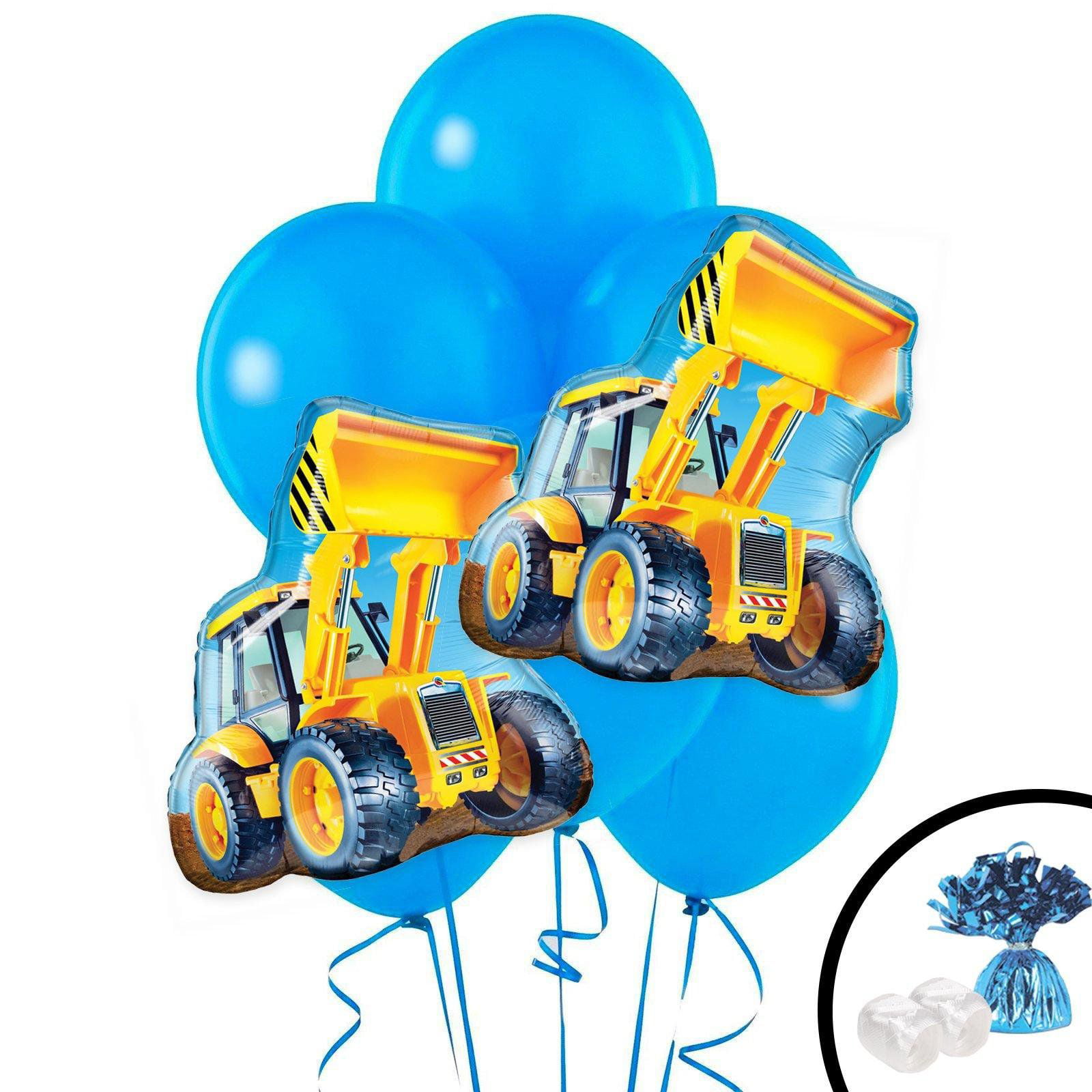 Construction Bull Dozer Party Balloons With #7
