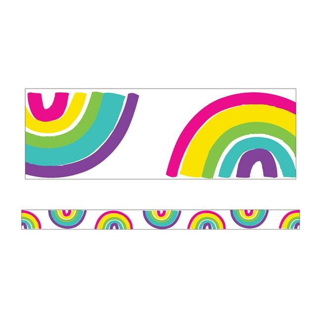 Carson Dellosa Education CD-108432 Rainbows Straight Borders for Grade PK-8, Multi Color