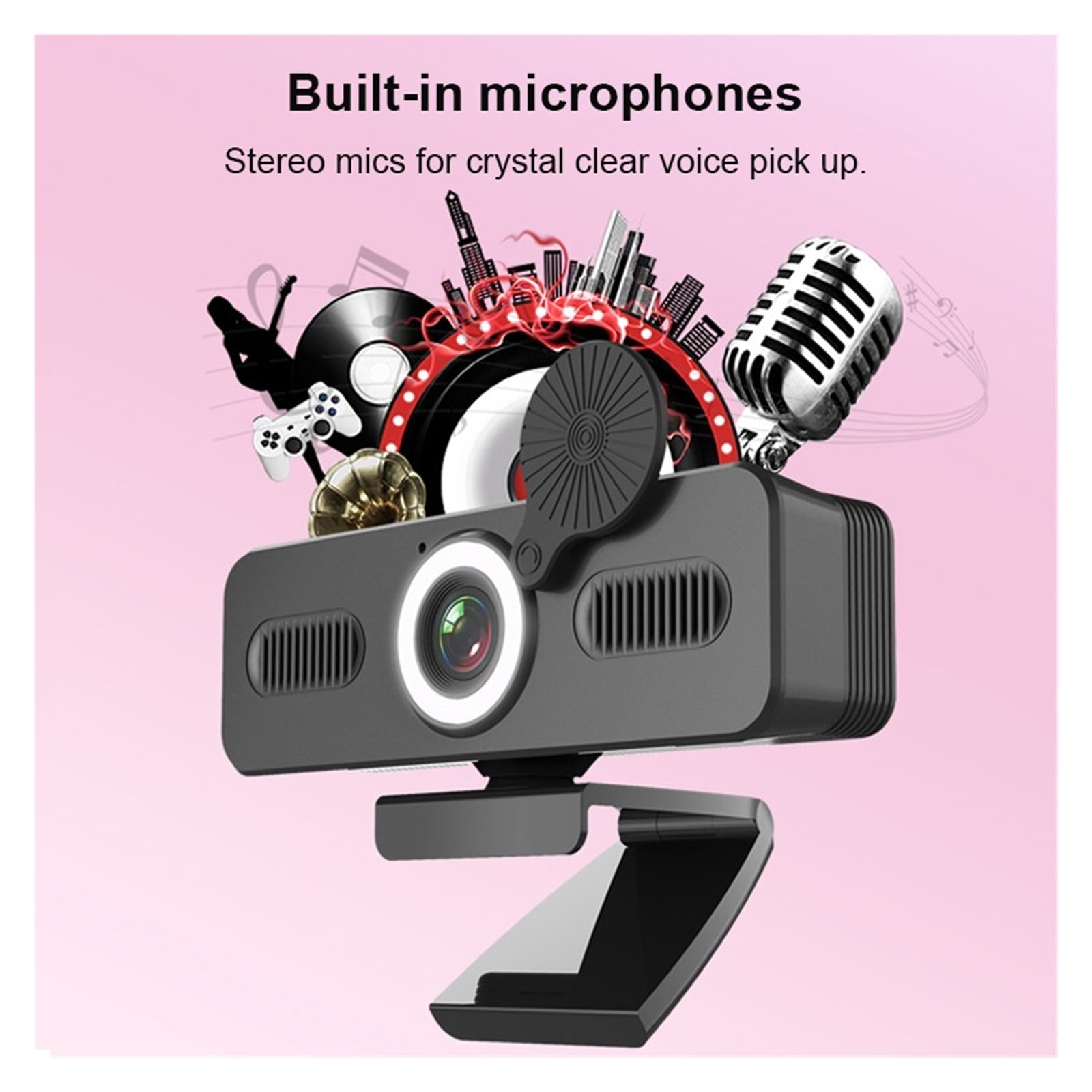Webcam 4k USB Webcam 1080P Web Camera With Microphone Web Cam For PC Computer Laptop Video Mini Camera With Webcam Cover ,HD Video